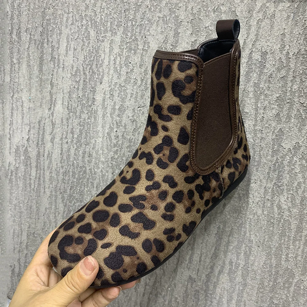 Fashion Leopard Women Boots Plus Size Flat Snow Boots Antislip Ankel Boots Warm Fur Winter Women Shoes Plush Brand Autumn Boots