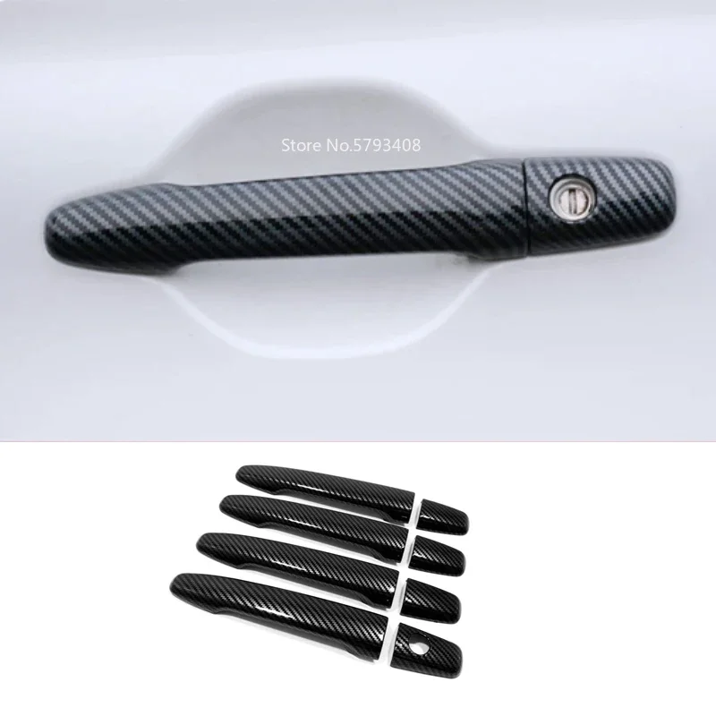 For Mitsubishi Outlander 3 2013-2021 ABS Carbon Fiber door handle bowl Rear View Rearview Side Mirror Taillight eyebrow Cover