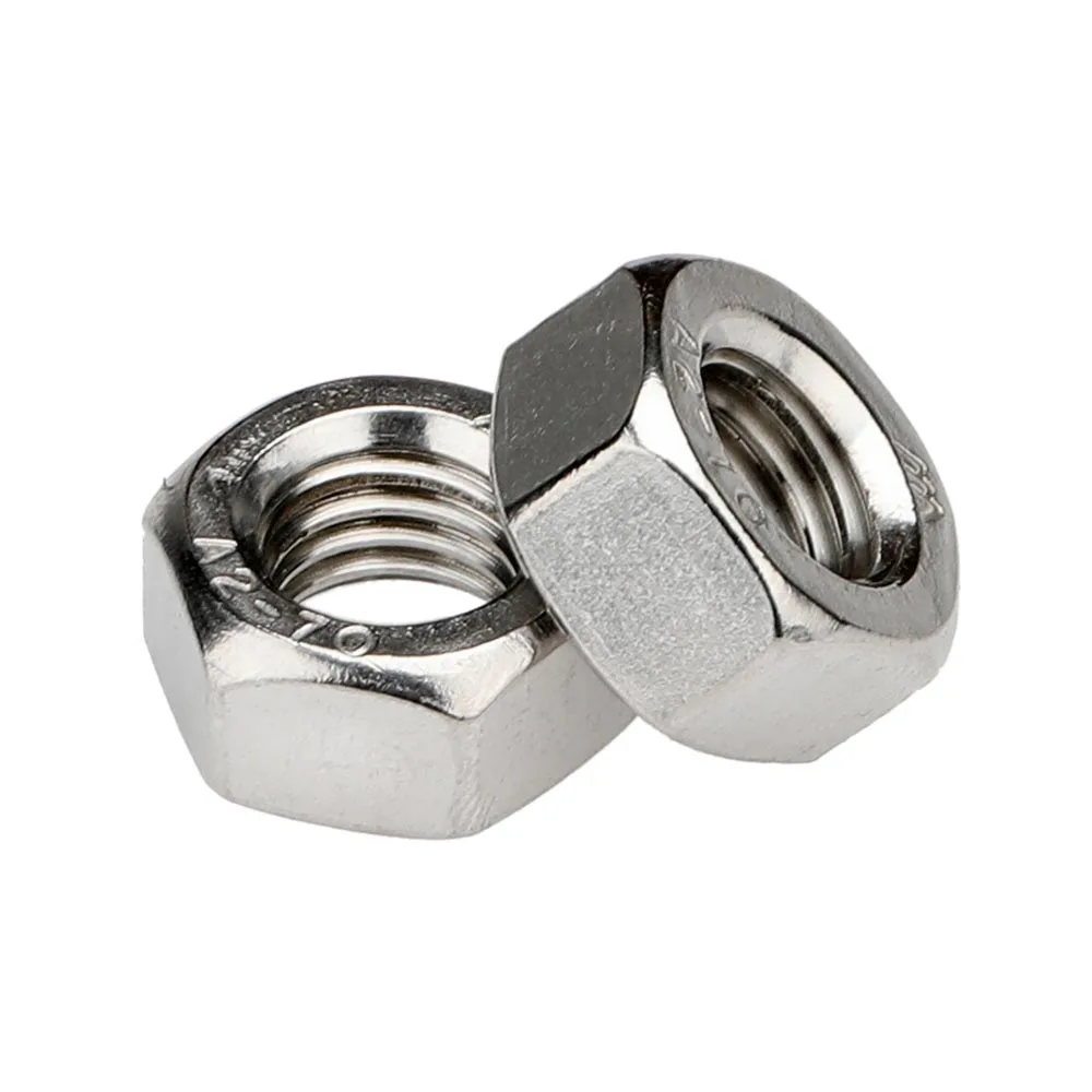 1/100pcs 304 A2 316 A4 Stainless Steel Hex Hexagon Nut DIN934 M1 M1.2 M1.4 M1.6 M2 M2.5 M3 M3.5 M4 M5 M6 M8 M10 M12 M16 M20 M24