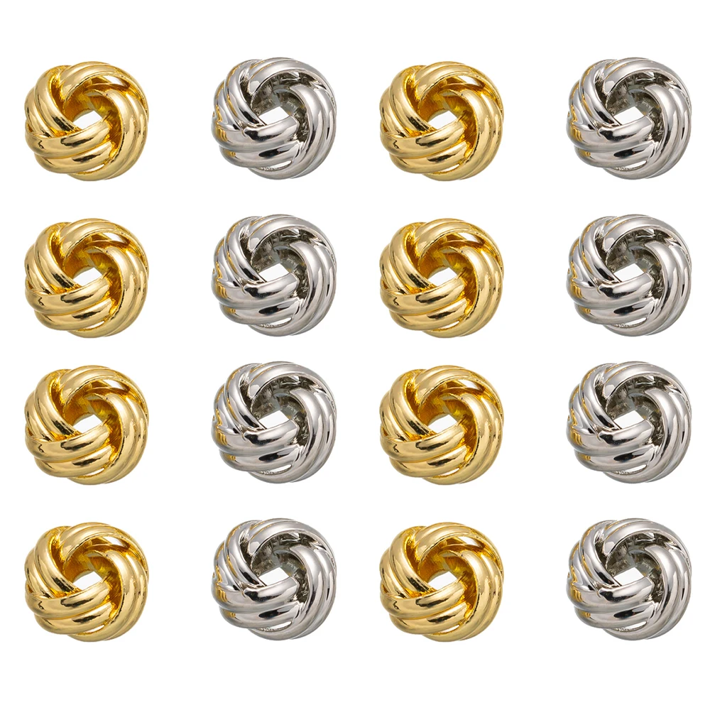 5/10Pcs 14K Golden Plated Brass Weave Round Spacer Beads For DIY Handmade Bracelets Necklaces Jewelry Accessories Wholesale