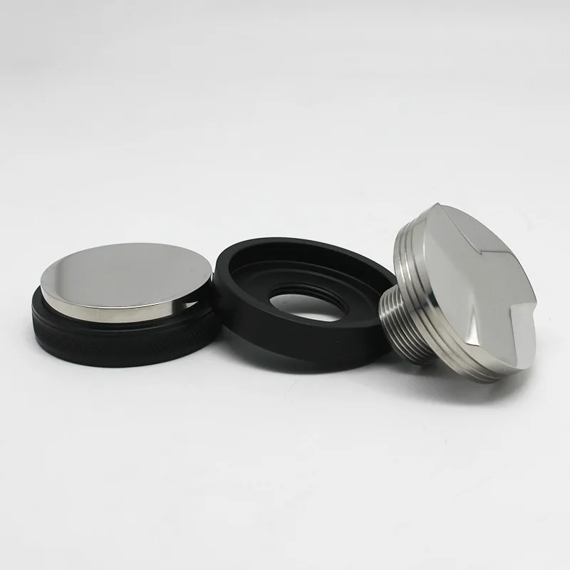 

2-in-1 304 stainless steel coffee powder press, flat bottom three-pulp double-head coffee powder cloth