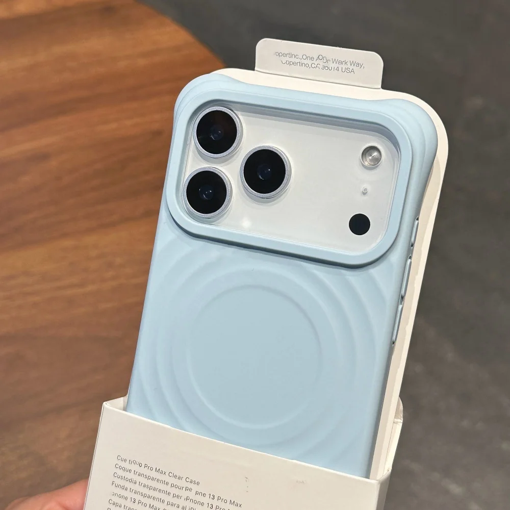 Funda magnética ondulada de agua a prueba de golpes para iPhone 17 Air 16 15 14 13 Pro Max Plus para Magsafe Candy Funda protectora de terciopelo de silicona