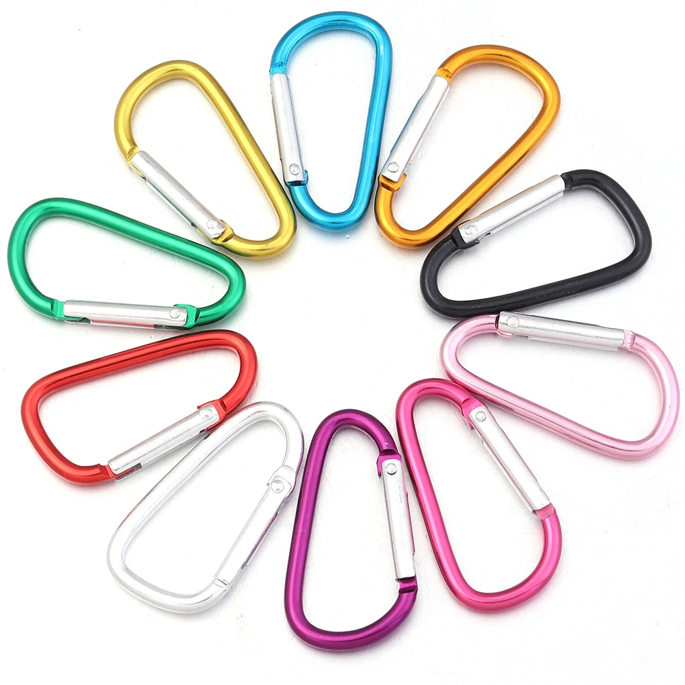 10 Stück/Los, D-Ring-Verschlüsse aus Aluminiumlegierung, bunte Schlüsselanhänger-Clips, Karabinerhaken, Verbindungselemente für die Herstellung von Schmuckzubehör. – Detail 4
