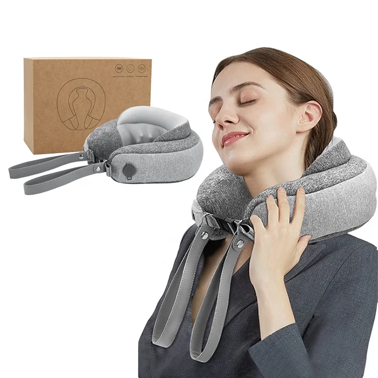 

Hump Type Neck Massage Instrument, Automatic Inflatable Massage Pillow Foldable New U-shaped Pillow, Travel Neck Pillow