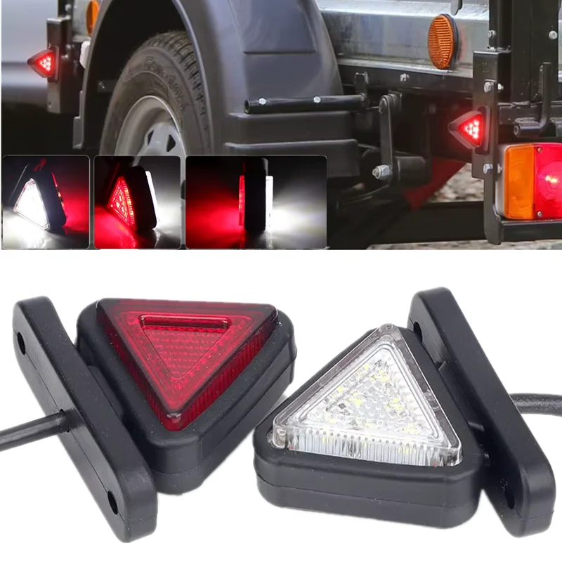 2PCS Trailer Marker Lights 12LED Outline Clearance Indicator Light for Car Lorry Truck Side Marker Light White Red LED Tail Lamp