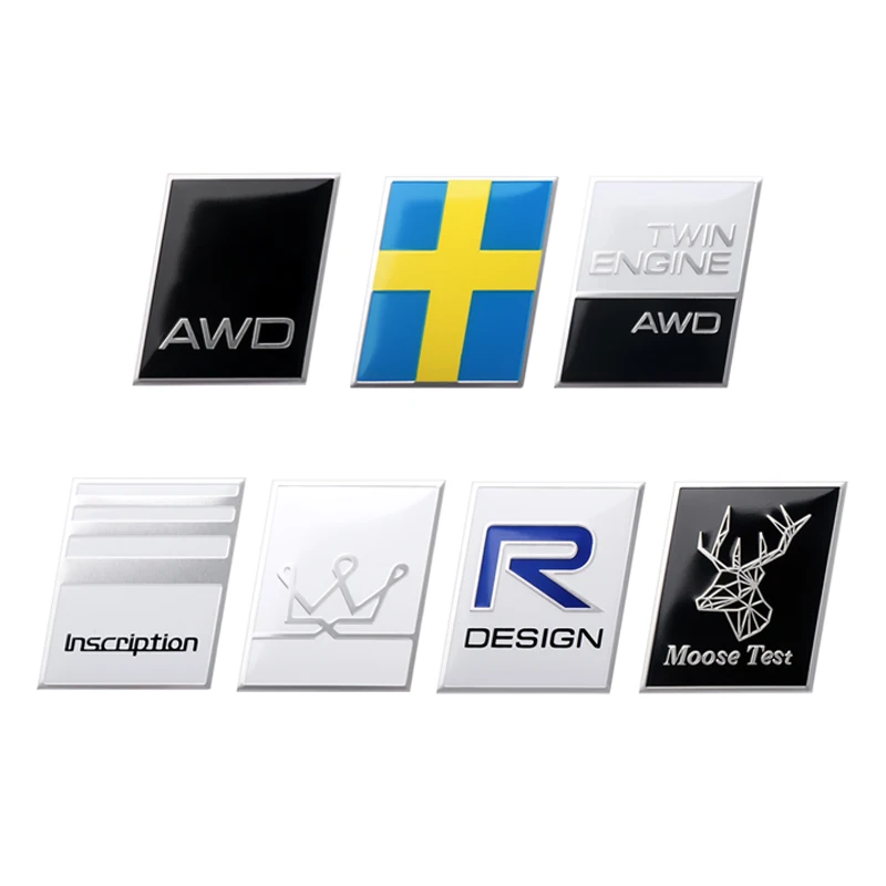 

Aluminium Alloy Car Sticker R Design AWD Emblem Badge Decals For Volvo Xc60 Xc90 V40 V60 S60 V50 V90 S80 C40 XC40 V70 Rdesign