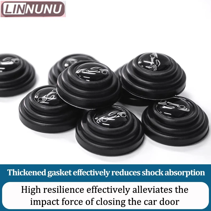 Linnunu Fit for Leapmotor C10 Auto Parts Door Shock-Absorbing Buffer Gasket Car Door Closing Silent Rubber Pier Sticker Anti-Collision Reduction Buffer Shock Gasket Silicone Material High Elasticity Toughness