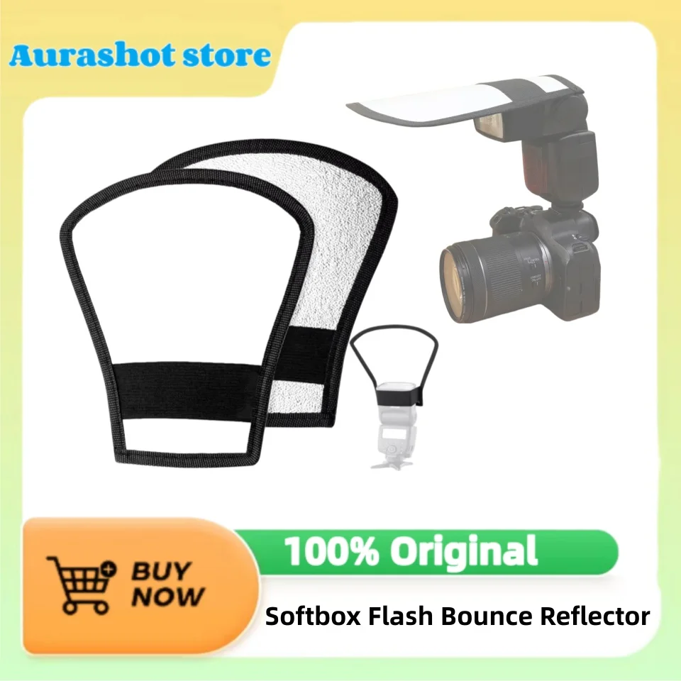 Universal Camera Softbox Flash Bounce Reflector Diffuser Portable Light Reflectors Silver/White Bend Bounce Flash Reflector Kit
