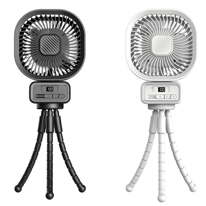 

Portable Baby Strollers Fan Rechargeable Clip Fan with Flexible Tripods 5000mAh