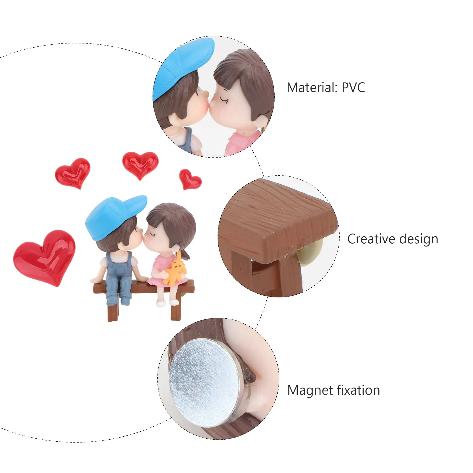 5Pcs Fridge Magnet Sticker Set Adorable Couple Design for Home Kitchen Decor Bathroom Locker Whiteboard Wedding Gift