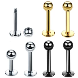 1/10Pcs Stainless Steel Labret Lip Bar Rings Stud Tragus Helix Bar Ear Cartilage Piercings Body Jewelry for Women Men 3mm Ball