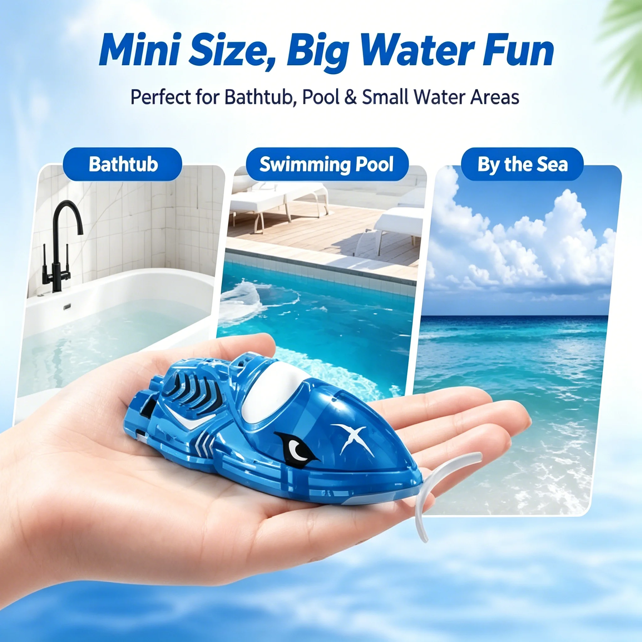 2.4G Mini RC Boat Electric Water Toy Interactive Ball Grabbing Game Remote Control Ship For Bathtub Swimming Pool Kids Play