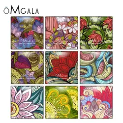 Fashion Paisely Flowers Art Paintings 12mm/15mm/18mm/20mm/25mm/30mm photo glass cabochon demo flat back Making findings
