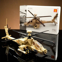 Combat aircraft model Apache armed helicopter assembly building block toy Black Hawk model airplane children's and boys' toys