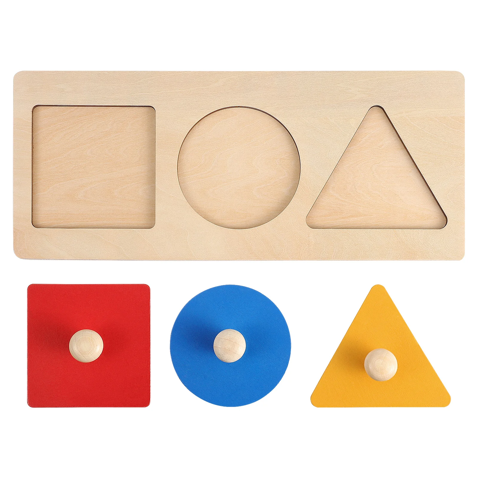 

Kids Puzzles Geometric Panel Wood Knob Geometry Math Toy Educational Shape Wooden 2000X800X300CM Sensorial for Toddler Baby