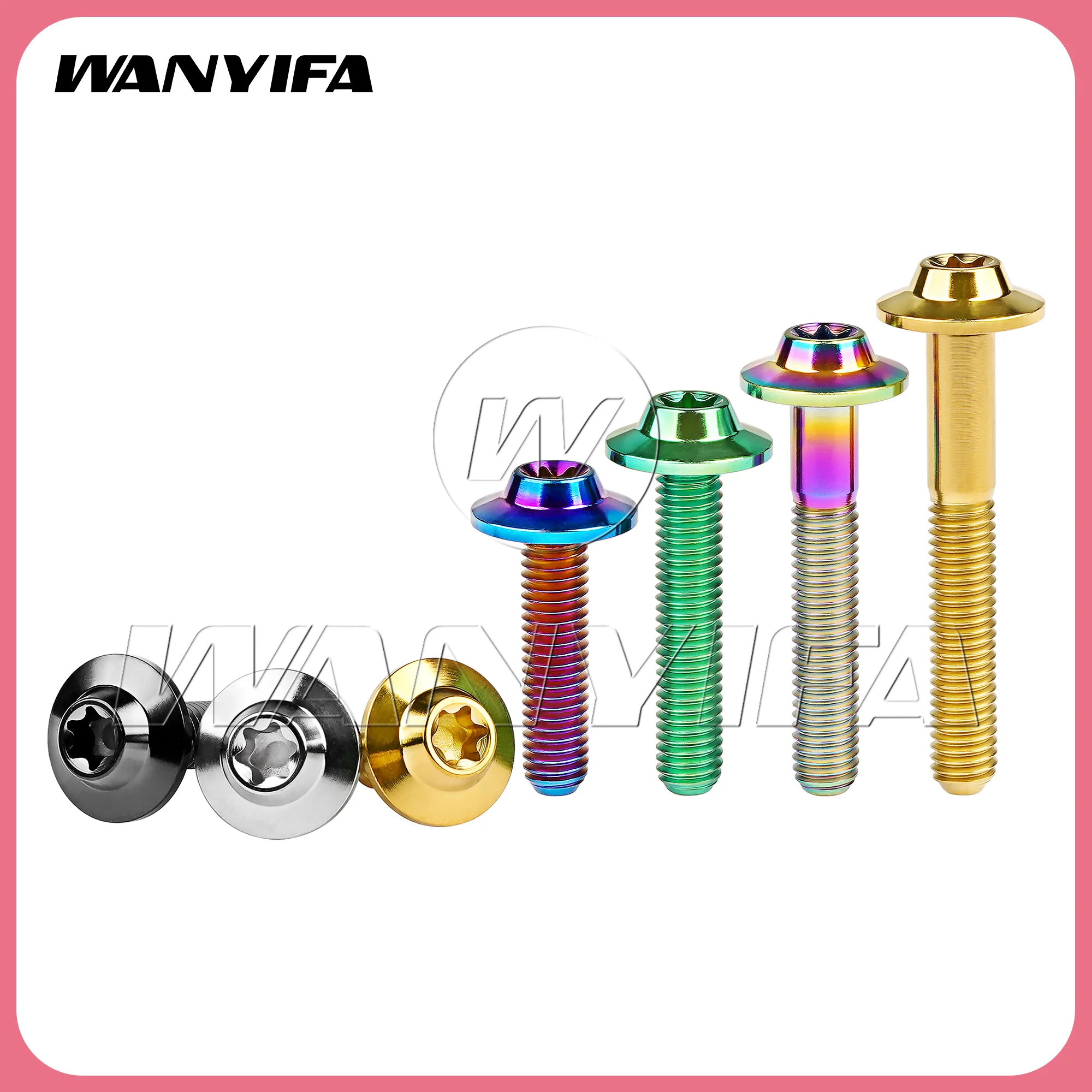 Wanyifa  Titanium Bolt  M5/M6x10 12 15 20 25 30 35mm Butterfly Umbrella Torx Head Screws for Bike Motorcycle Disc Brake