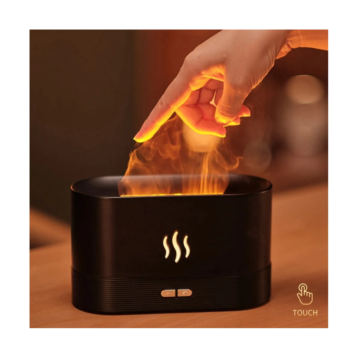 Diffusor Luftbe feuchter Ultraschall Cool Mist Maker Fogger LED Öllampe schwarz