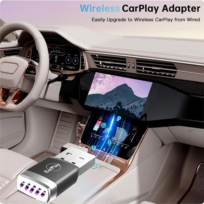 AS95-Auto 2-in-1 무선 카플레이 USB 차량 화면 프로젝션 인터커넥션 2-in-1 초소형 사이즈 3.2X1.5X0.7Cm 16GB