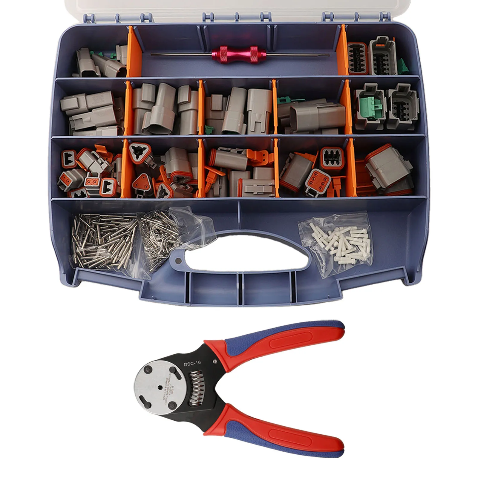 Kit connettori DT da 338 pezzi con strumenti di crimpatura professionali Connettori elettrici affidati per l'edilizia e le industrie minerari