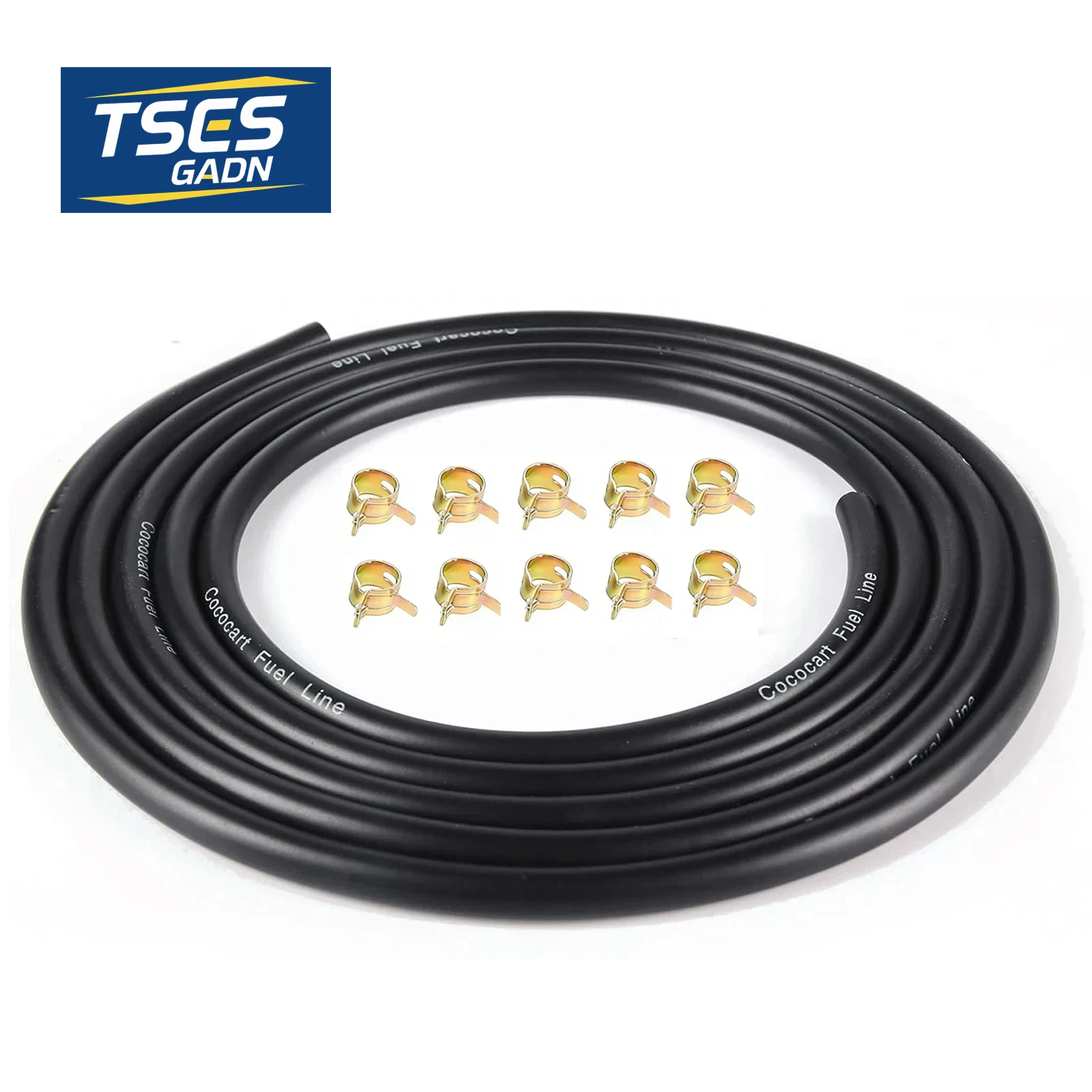 Manguera de Combustible TSES de 3m-6mm*10mm con Abrazadera, Manguera de Goma para Motores Kawasaki, Kohler, Briggs & Stratton, Pequeños Motores de Gasolina y Diésel