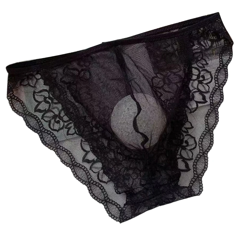 Stretchy Men's Lingerie Jockstraps Skin,Pink,Black Men Lace Briefs Quick Dry Soft Fabric 90 Polyamide 10 Spandex