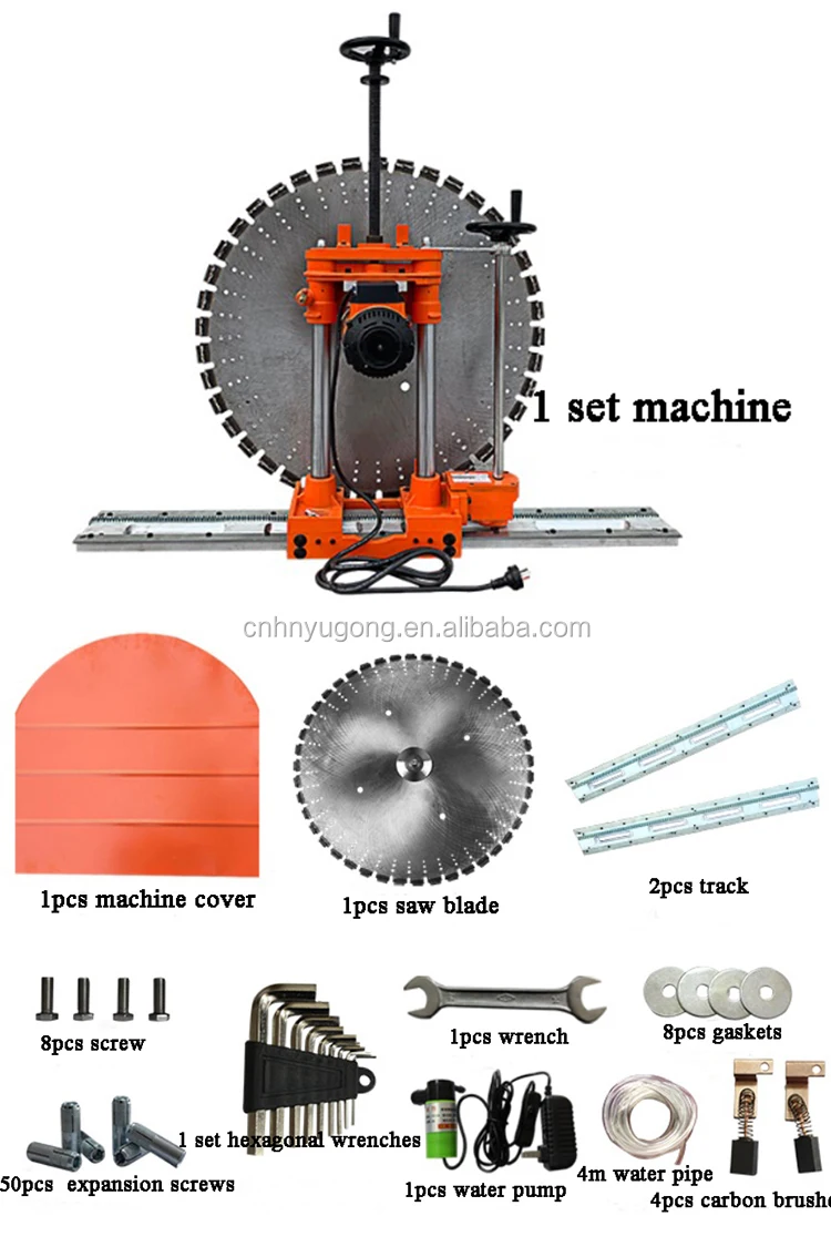 Semi Automatic Full Auto Steel Reinforced Concrete Electric Wall Saw Cutting Machine 800mm 1000mm 1200mm Diameter Blade For Sale