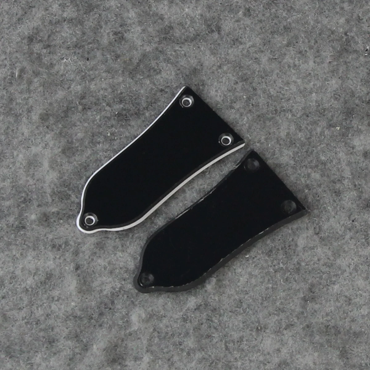 FLEOR 2pcs 3-Hole LP Electric Guitar Truss Rod Cover Plate Bell Style Black 1Ply+2Ply Plastic Guitar Parts
