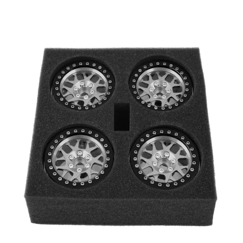RC Car 4PCS CNC Aluminum 2.2 Beadlock Wheel Rim for 1/10 RC Crawler Car Axial SCX10 RR10 Wraith TRX4 TRX-6