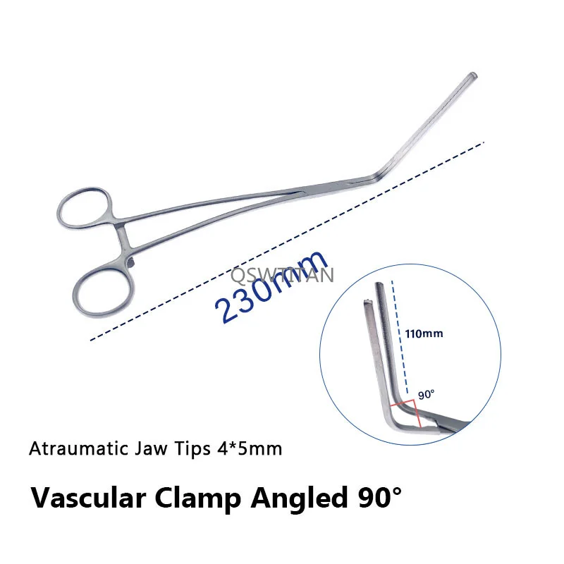 Atraumatic Jaw Tips Vascular Clamps Aortic Exclusion Clamp Cardiovascular Surgical Instruments Stainless Steel