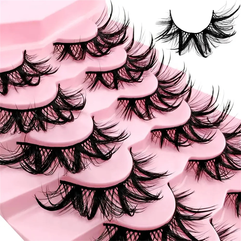 7 Paar trendige Manga-Wimpern im Wet-Look, kräftiges Volumen & Schwung, langanhaltendes Augen-Make-up für besondere Anlässe & täglichen Glamour – Detail 2