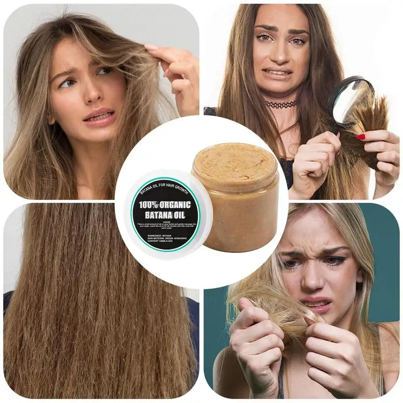 120 ミリリットル純粋なバタナ成長オイルアフリカクレイジー牽引脱毛症バタナヘアマスク抗ヘアブレイク髪強化剤脱毛クリーム