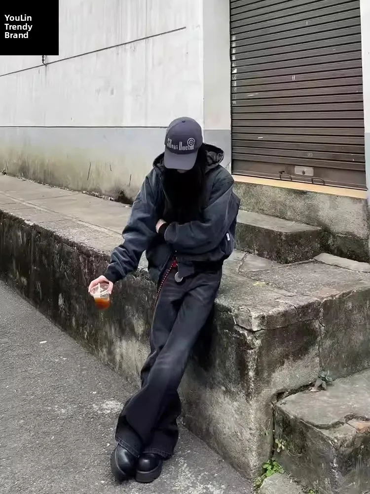 

Джинсы Cleanfit Adient Bla, мужские, зауженные, в американском стиле High Street, весна-осень, прямые, молодежные, трендовые