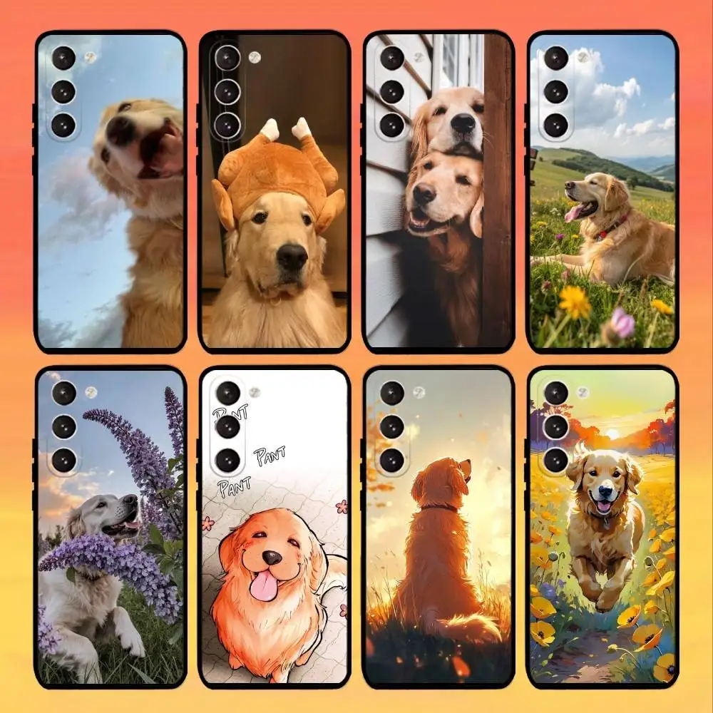 

A cute G-golden R-retriever Phone Case For Samsung Galaxy A73,A72,A71,A70,A53,A52,A51,Others Soft Black Cover