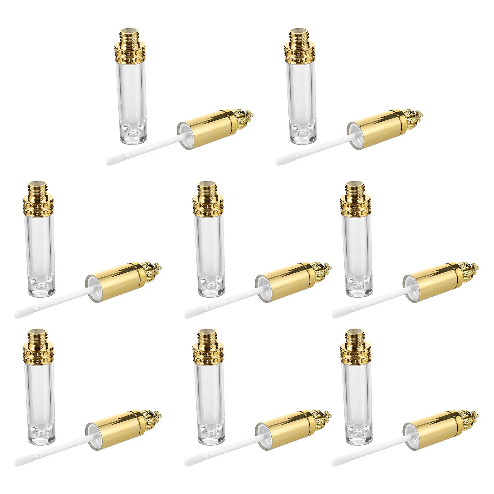 16Pcs 8Ml Gold Lip Gloss Tubes Lightweight Waterproof Reusable Lip Gloss Bottles for Travel Business Vacation DIY