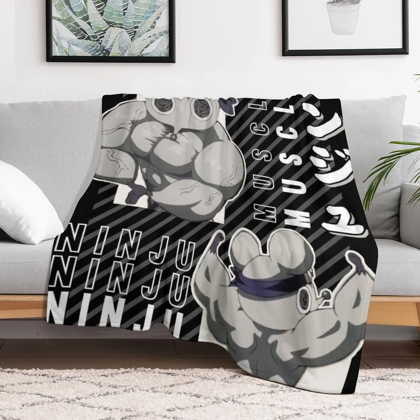 Ninju Muscles Mice kimetsu no yaiba Throw Blanket