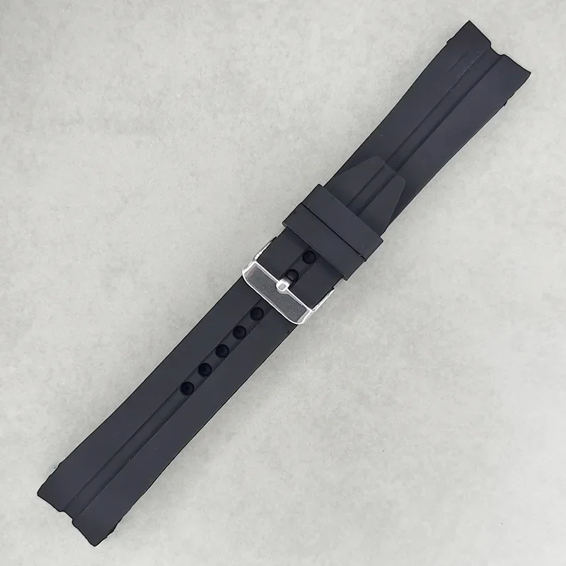 22mm 24mm 26mm Silicone Watch Strap for Seiko No.5 for Water Ghost Curved End Bracelet Waterproof Sport Wrist Band Replacement