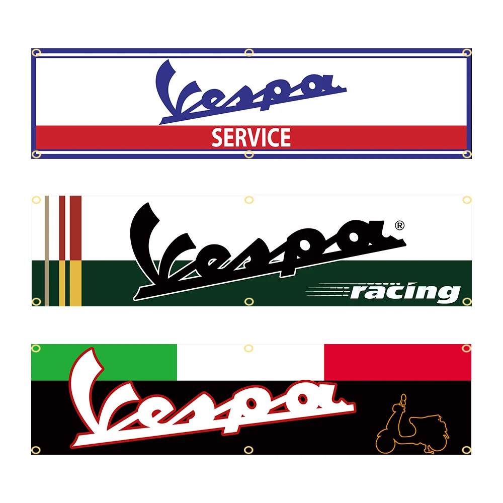 60X240cm  Vespas flag Banner Flag Polyester Printed Garage or Outdoor Decoration Tapestry