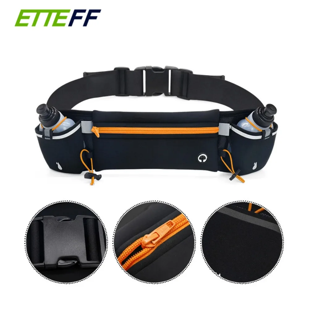 قطعة واحدة من حزام الجري المائي مع زجاجة مياه للرجال والنساء - حزام سباق، مقاوم للماء يناسب جميع الهواتف