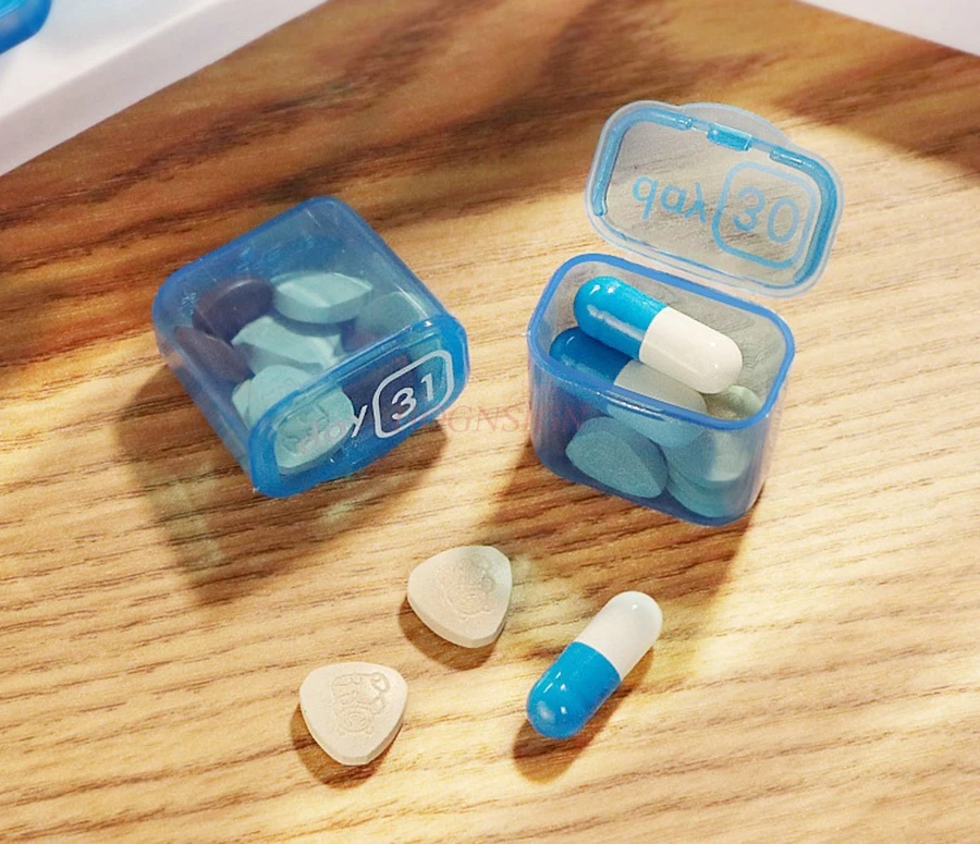 1set Mini pill box, portable small size, mini pill packaging, one month medication reminder box