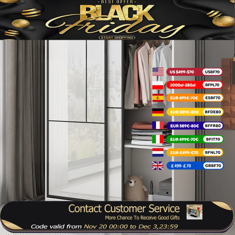 

New Storage White Wardrobes Sliding Elegant Nordic Household Clothes Wardrobe Organizer Loft Kids Guarda Roupa Bedroom Furniture