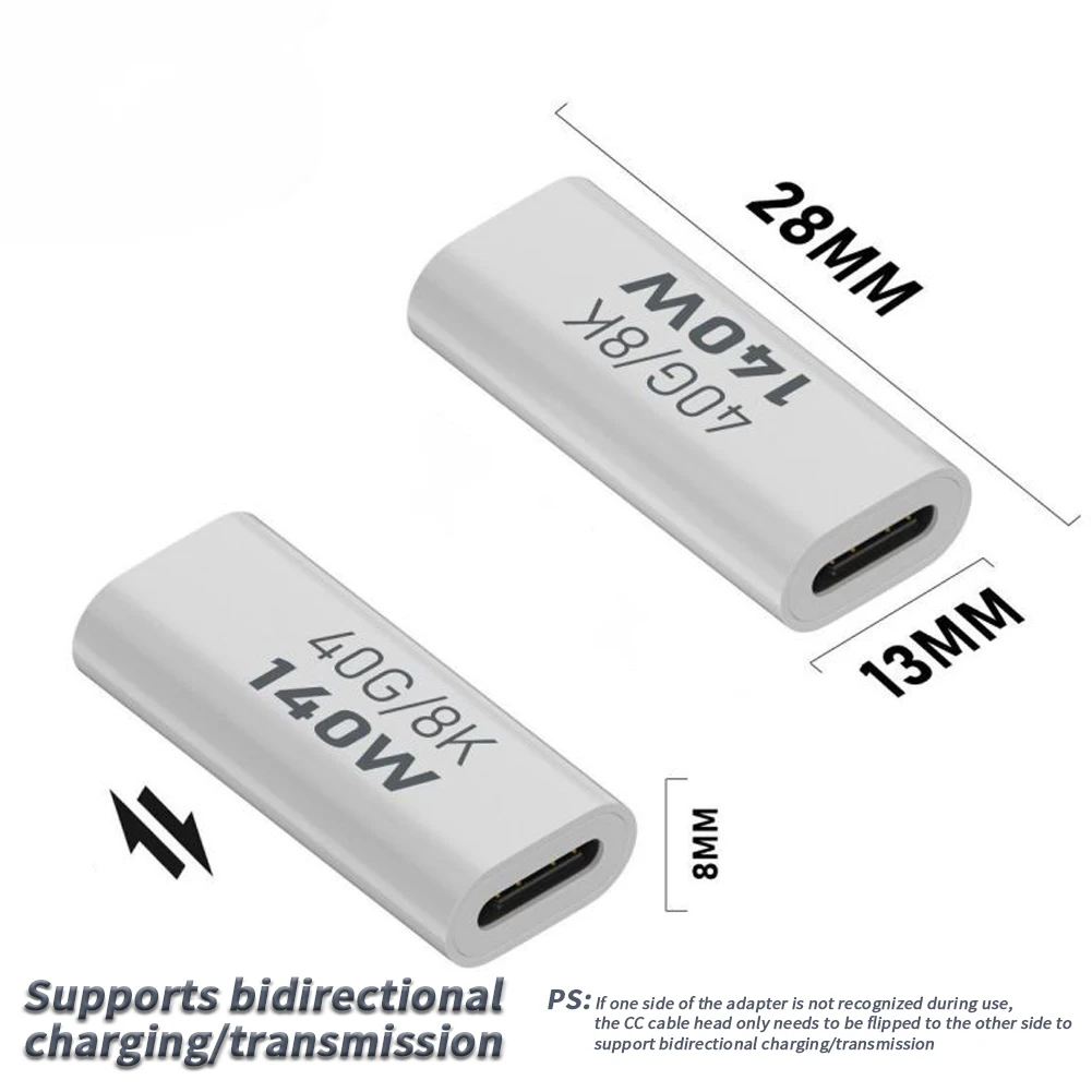 2024ใหม่ USB C อะแดปเตอร์ Type C ที่ชาร์จสายต่อ40Gpbs ตัวแปลง PD140W Type C รองรับการส่งและชาร์จ