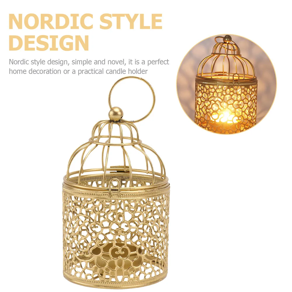 

2pcs Iron Birdcage Holders Sturdy Decorative Tabletop Vintage Desktop Ornament Modern Retro Reinforced Holder For Wedding