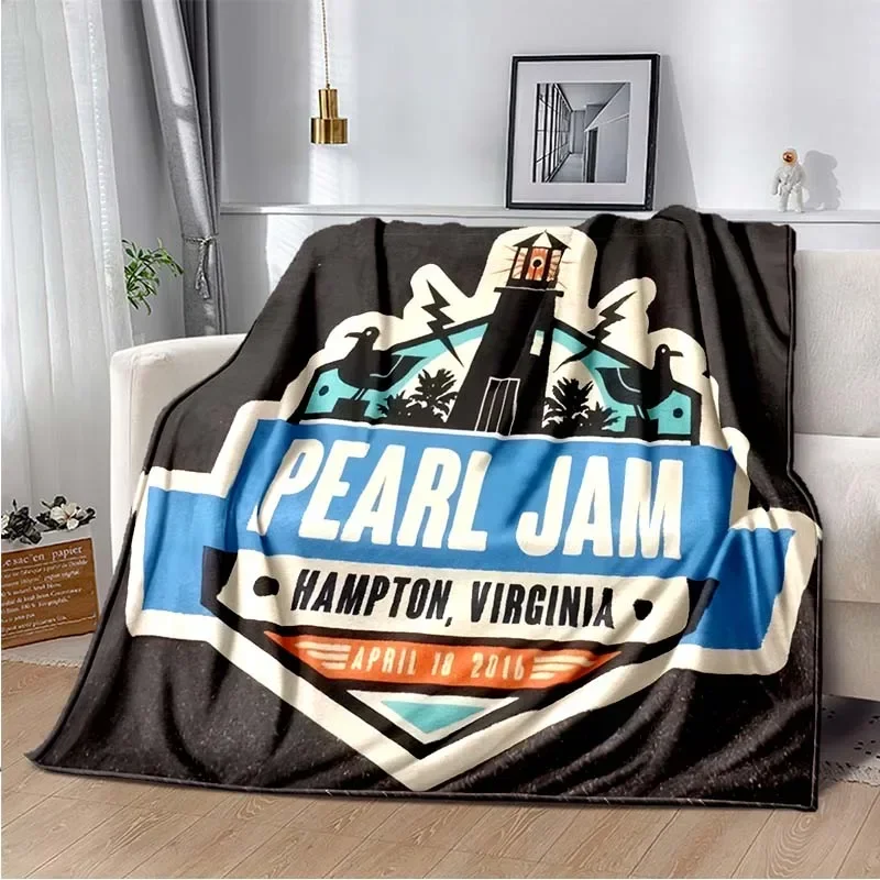 Pearl Jam Logo Flannel Blankets Bed Cartoon Throw Soft Cartoon Printed Bedspread Sofa Picnic Blanket