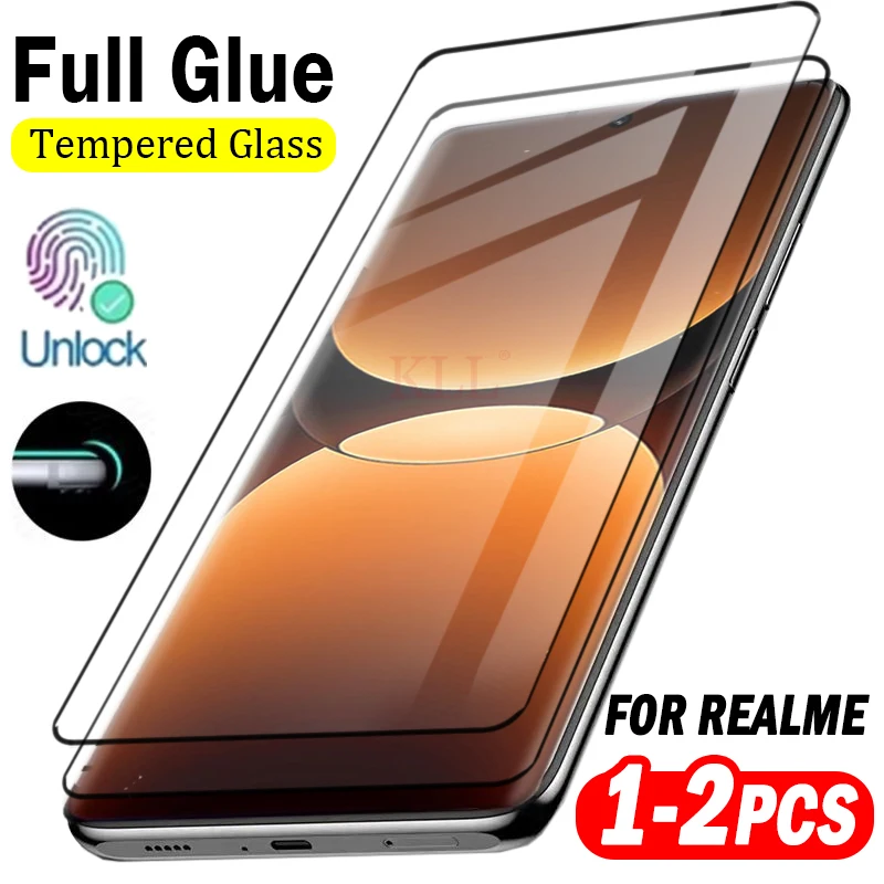 

1-2pcs Full Glue Tempered Glass For Realme GT 7 Pro GT 6 6T Curved Screen Protector for Realme Neo 6 SE GT5 Pro Unlock Glass