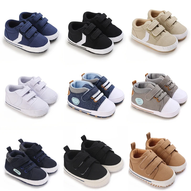 

2024 New Baby Canvas Sneakers Anti-slip Soft Plaid Baby Boy Girl Shoes Newborns First Walkers Infant Baby Unisex Casual Shoes