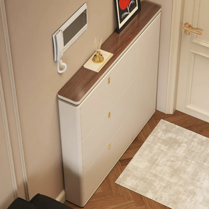 Doors Wooden Shoe Cabinets Multiple Bench Rotating Narrow Shoe Cabinets Seating Closet Organizador De Zapatos Furniture Home