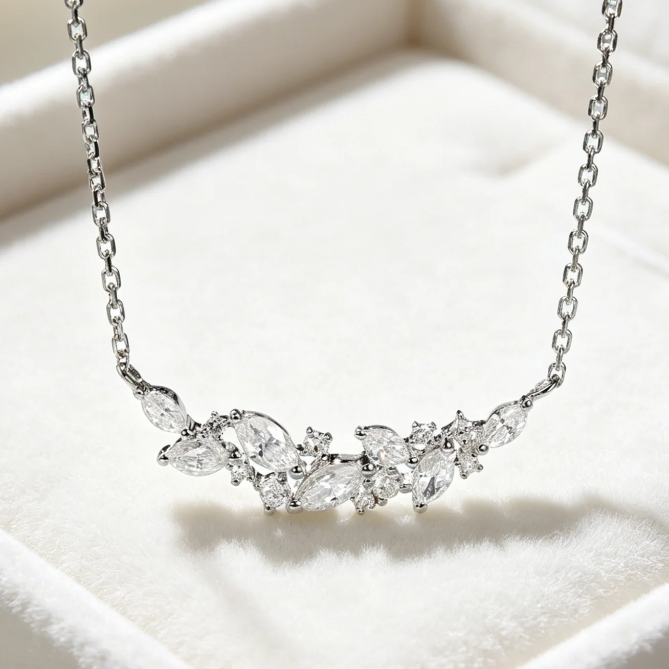 

Gorgeous Bridal Wedding Necklace Brilliant Cubic Zirconia Delicate Female Necklaces for Party High Quality Trendy Jewelry