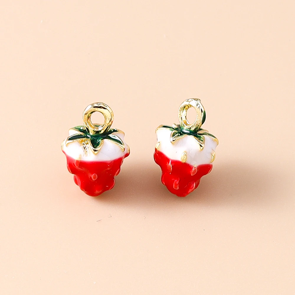 5 Stück Niedliche Gemischte Obst- und Gemüseanhänger: Kirsche, Traube, Mais - Emaille-Charms für DIY Schmuckherstellung, Halsketten und Ohrringe – Detail 22