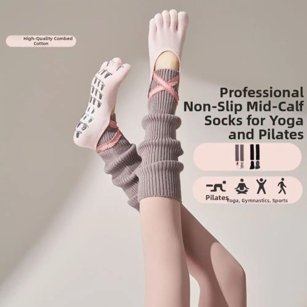 

New Cotton Pilates Socks Breathable Sweat-absorbent Yoga Socks Casual Harajuku Street Mid Tube Socks