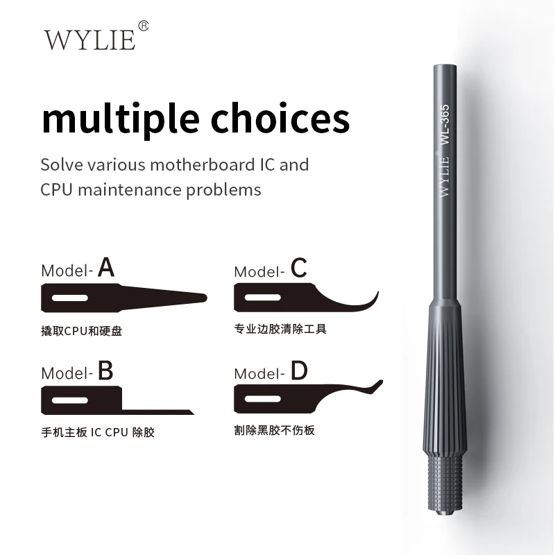 WYLIE WL-365 Blade And Handle Multifunctional Manual Grinding And Glue Removal Knife for Mobile Phone Motherboard Repair